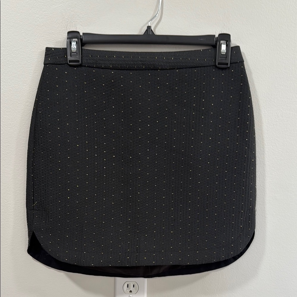 Madewell Black w/ Gold Dot Mini Pencil Skirt Size 2 EUC
